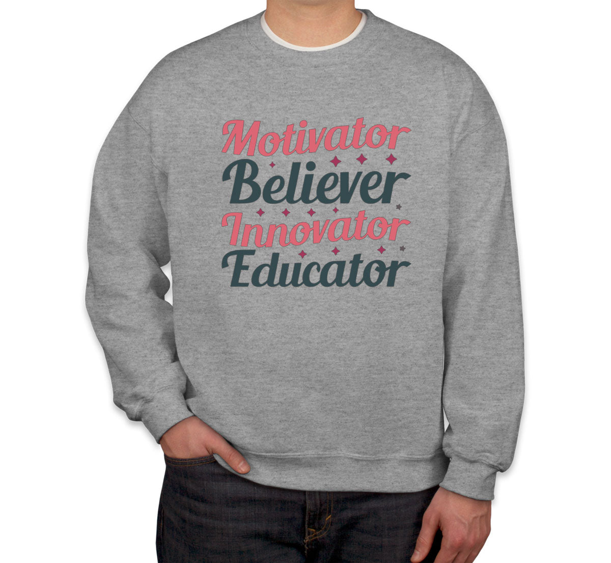 Motivator Believer Innovator Edicator Teacher Unisex Sweatshirt