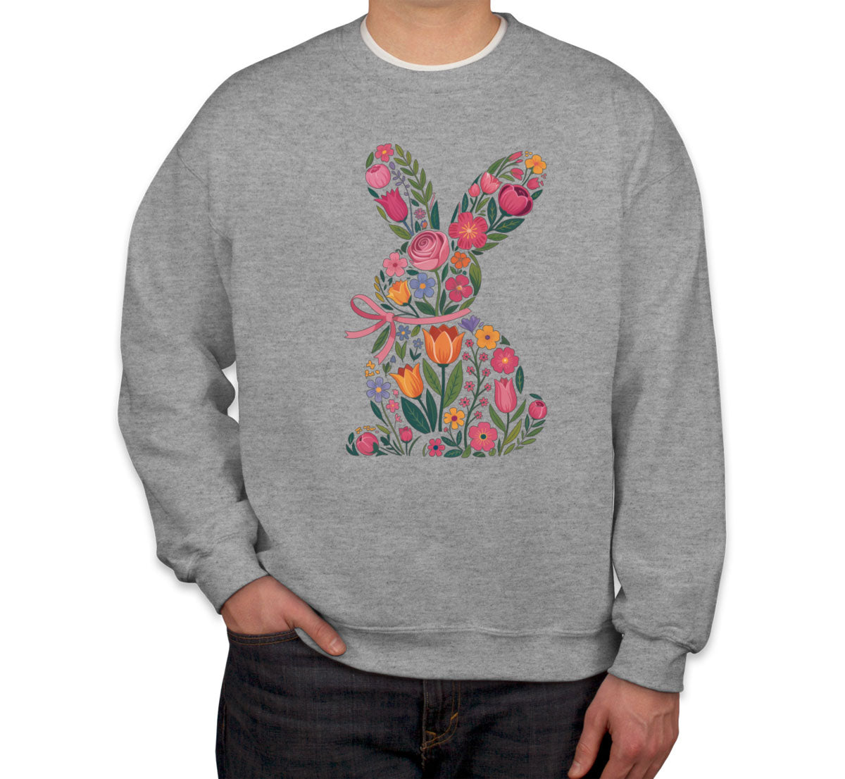 Floral Bunny Easter Unisex Sweatshirt
