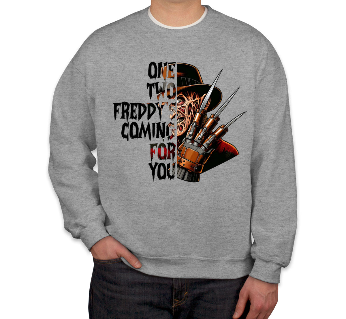 One Two Freddy's Coming For You Halloween Unisex Sweatshirt