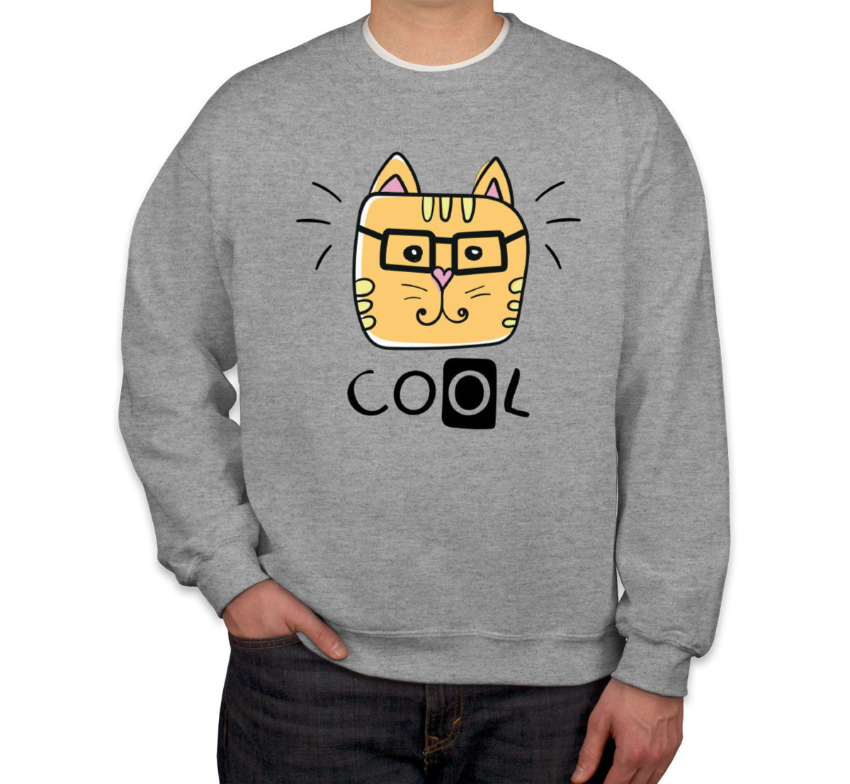 Handdrawing Cool Cat Unisex Sweatshirt