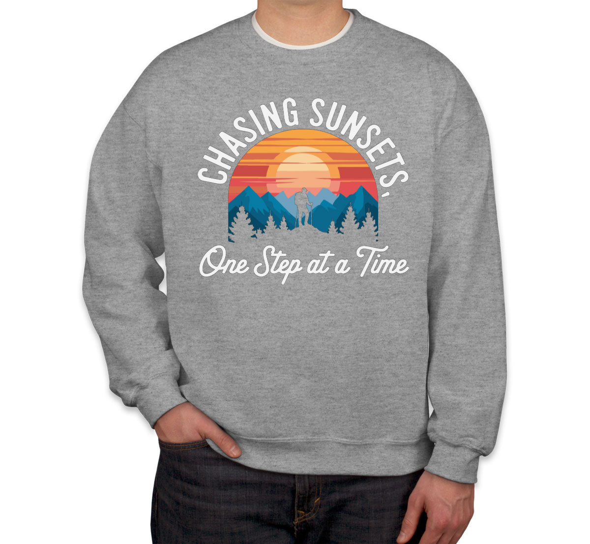 Chasing Sunsets, One Step At A Time Unisex Sweatshirt