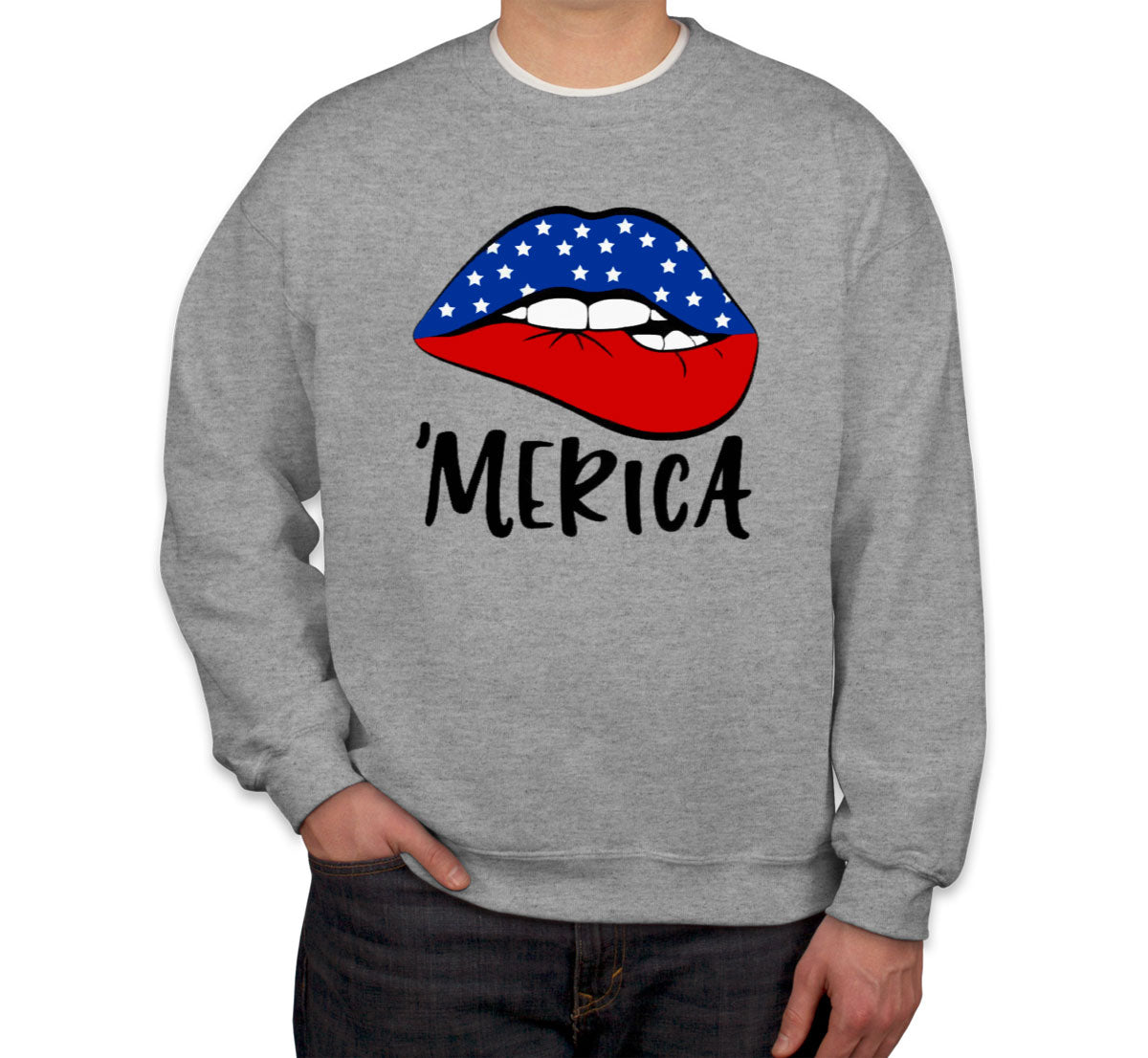 Lipstick Merica American Flag Patriotic Unisex Sweatshirt