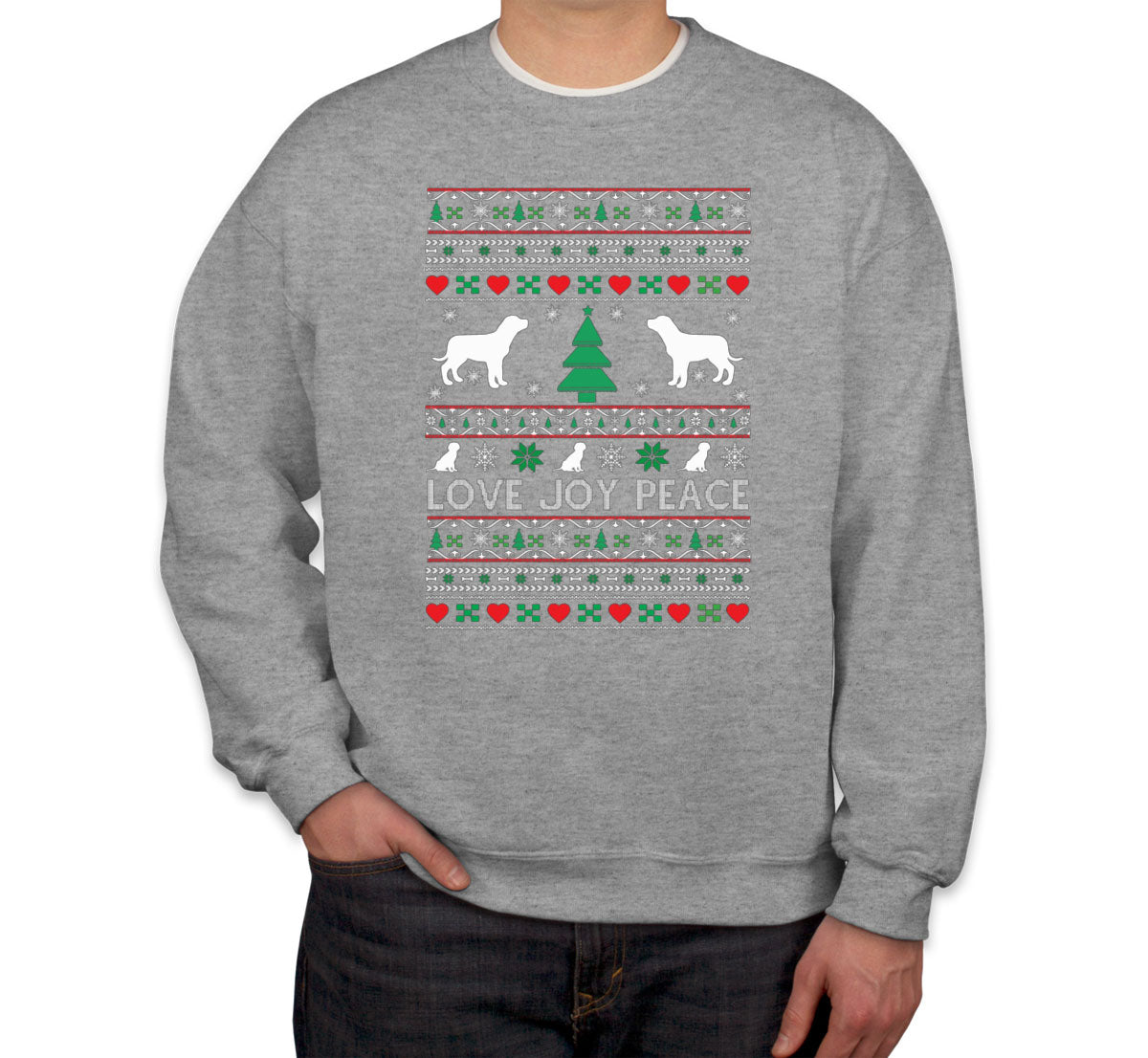 Love Joy Peace Christmas Dog Unisex Sweatshirt