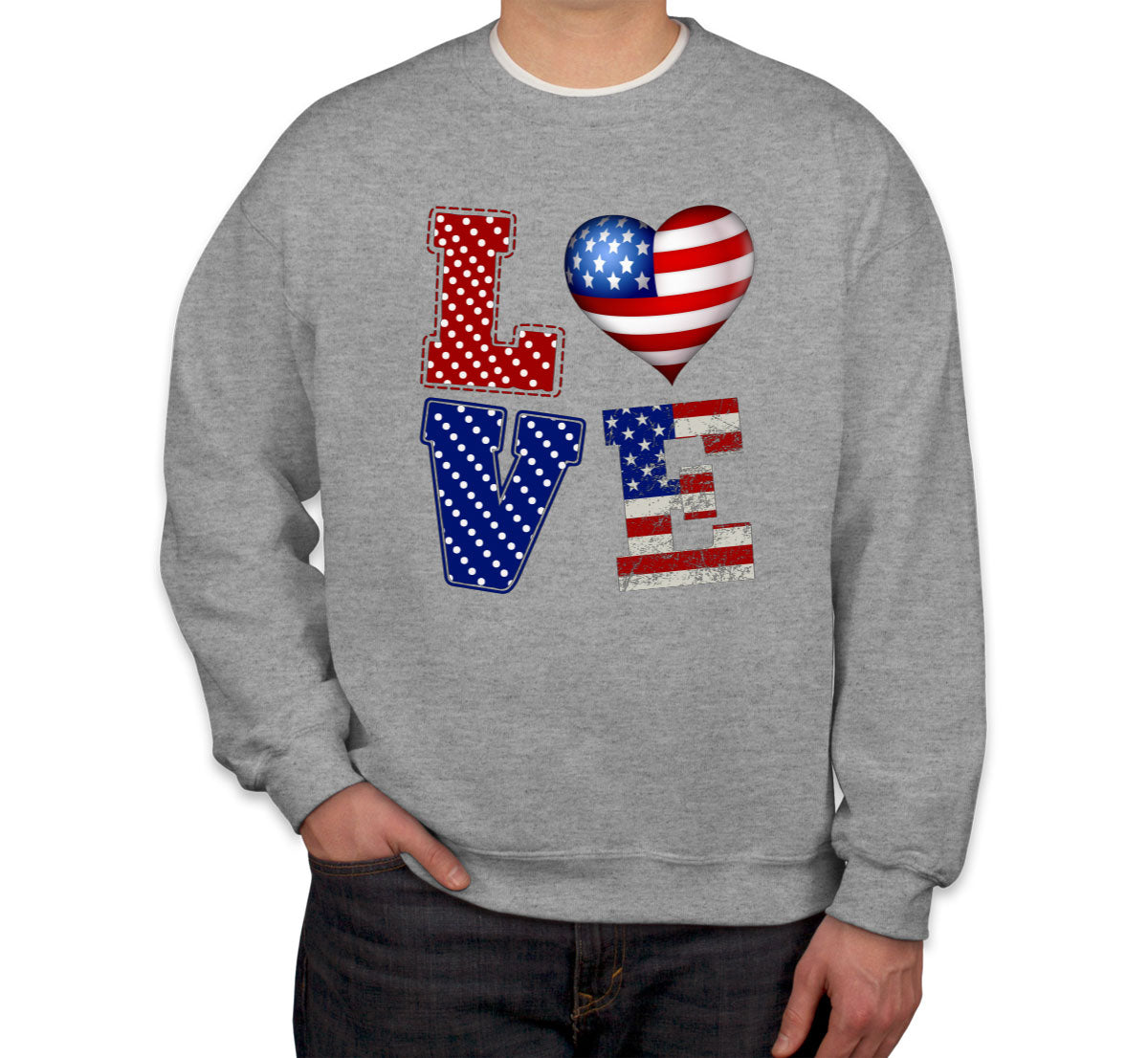 Love USA America Patriotic Unisex Sweatshirt