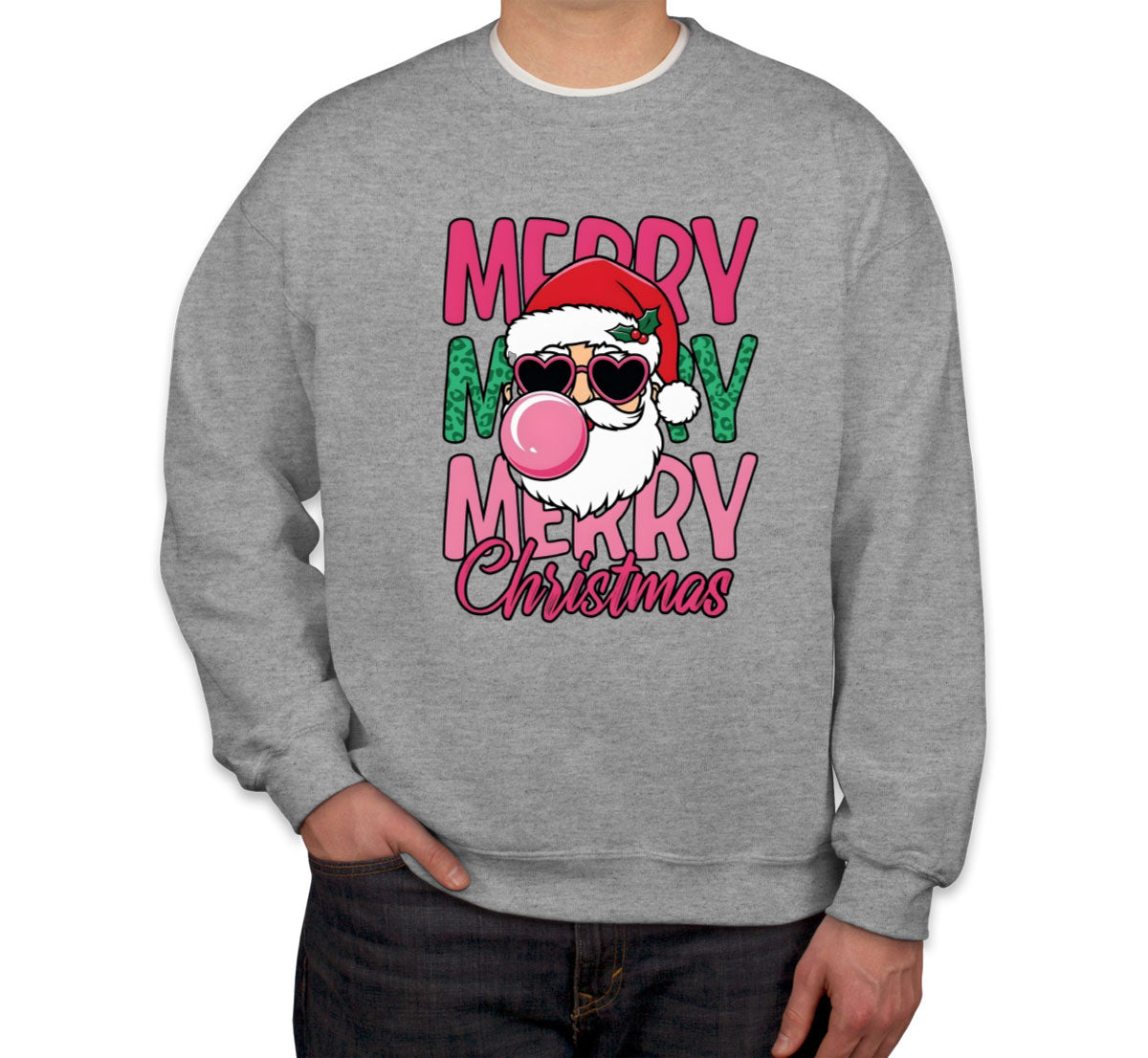 Santa Bubble Gum Merry Christmas Unisex Sweatshirt