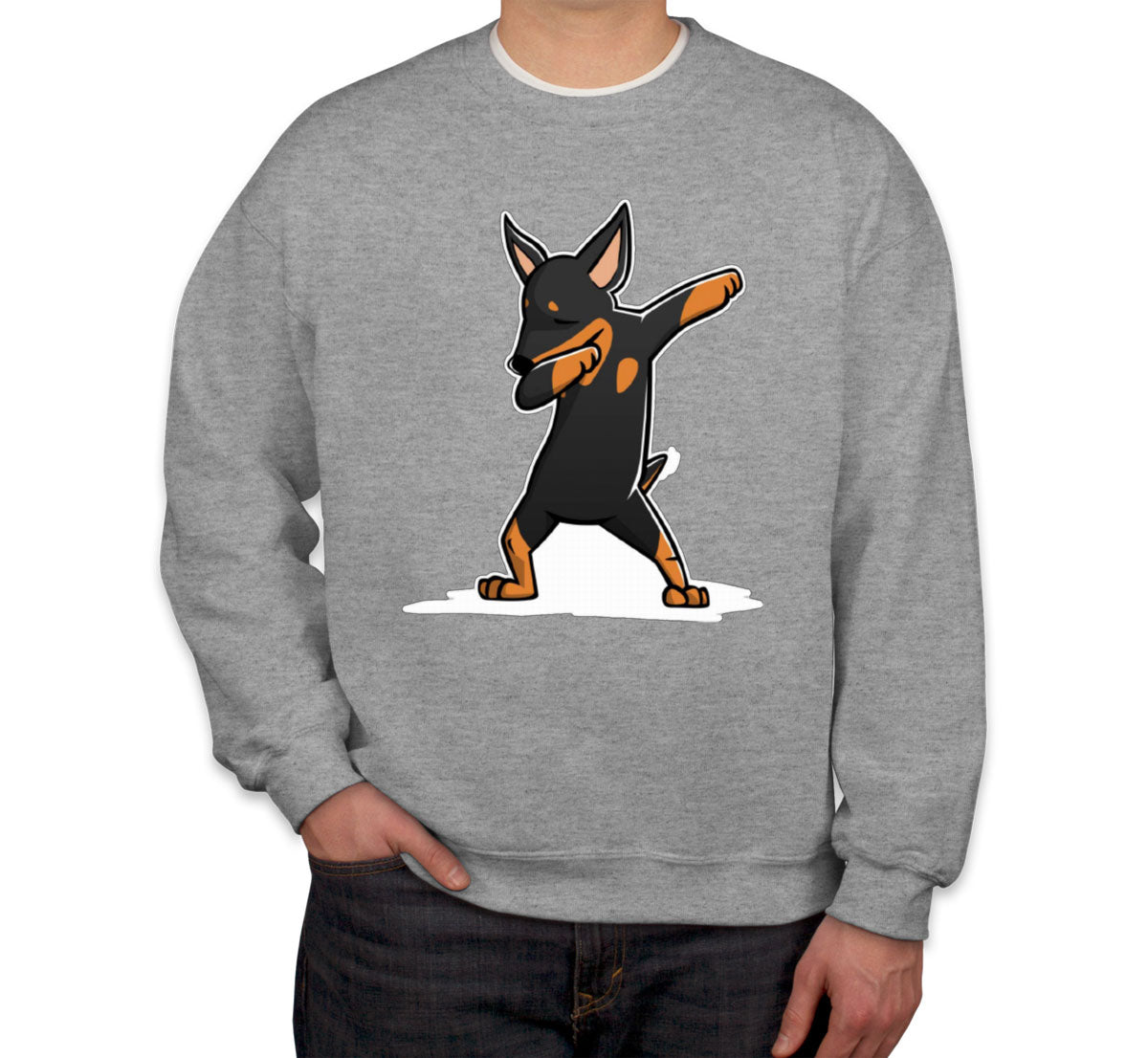 Dabbing Miniature Pinscher Dog Unisex Sweatshirt