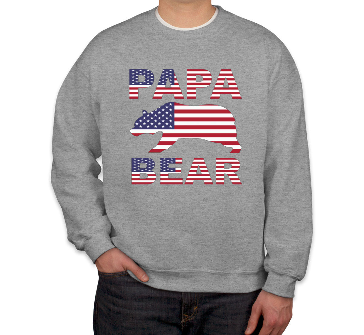 Papa Bear American Flag Unisex Sweatshirt