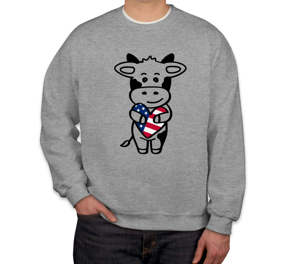 American Cow Patriotic Unisex Sweatshirt