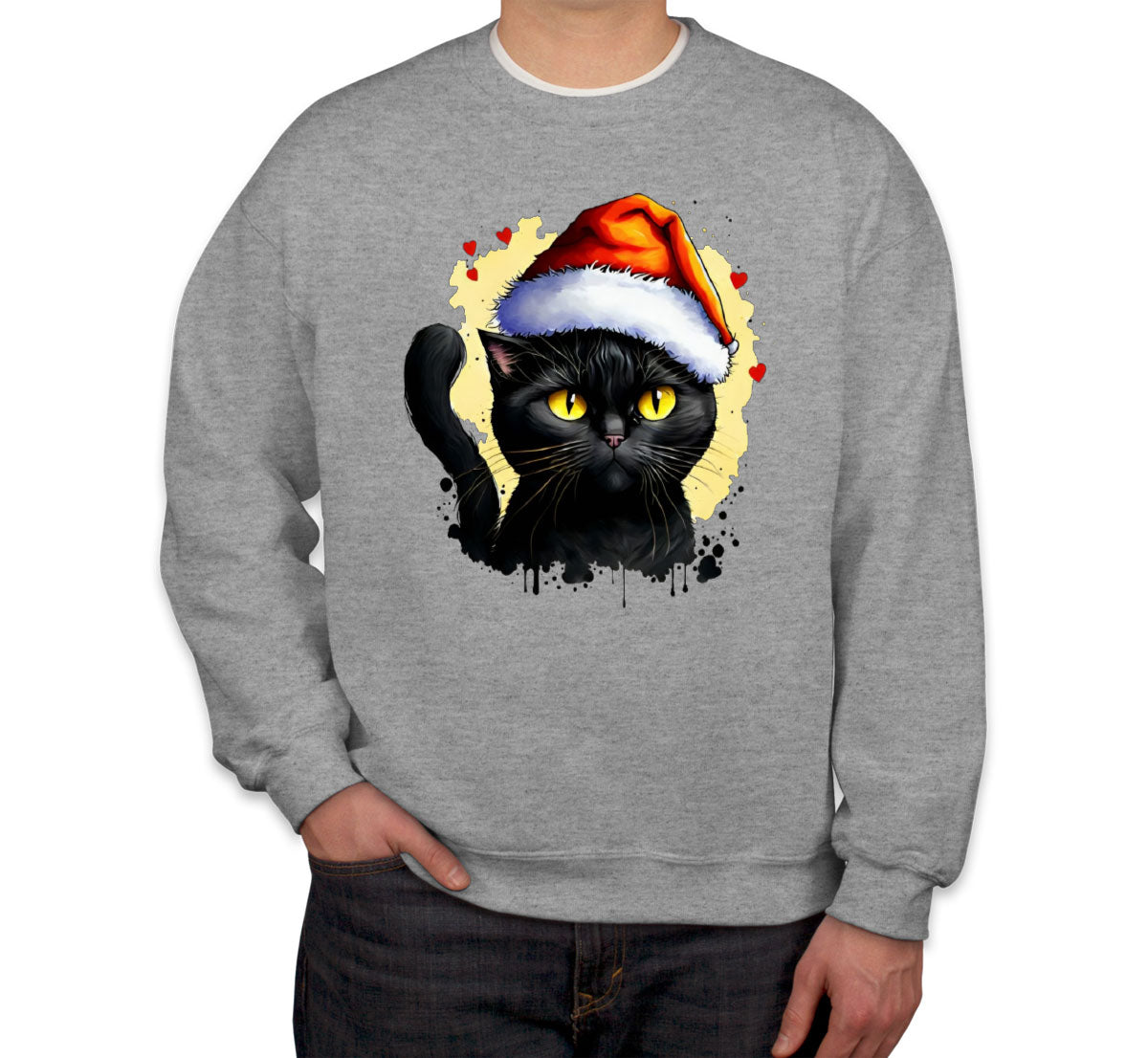 Santa Black Cat Unisex Sweatshirt