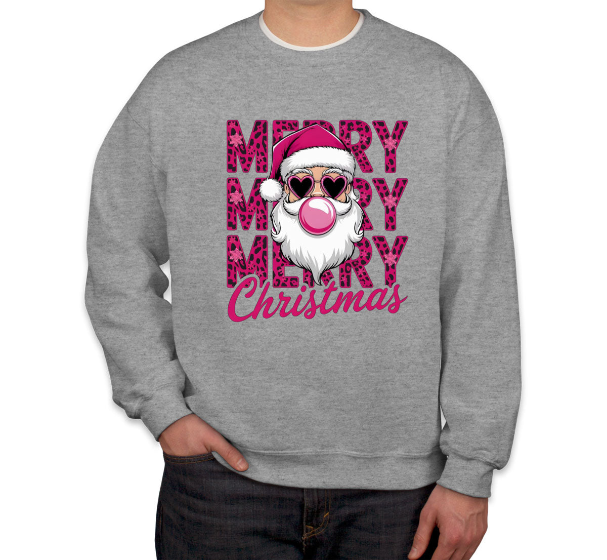 Santa Bubble Gum Merry Christmas Unisex Sweatshirt