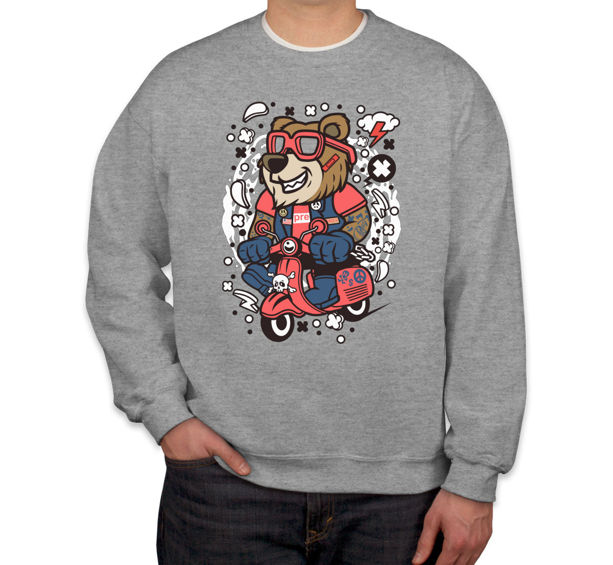 Scooter Bear Unisex Sweatshirt