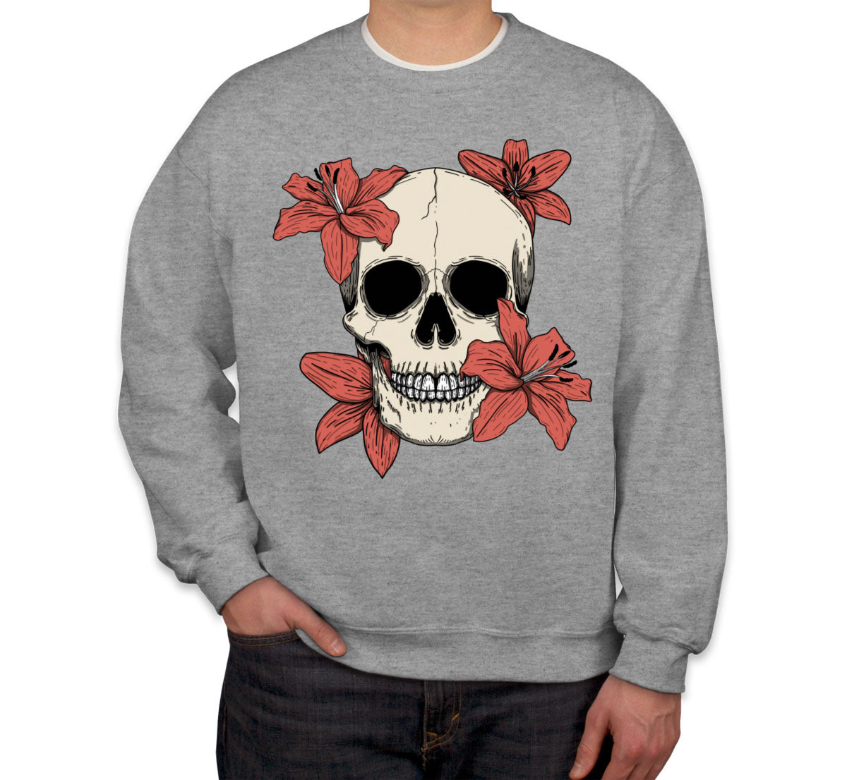 Skull With Flowers Unisex Sweatshirt