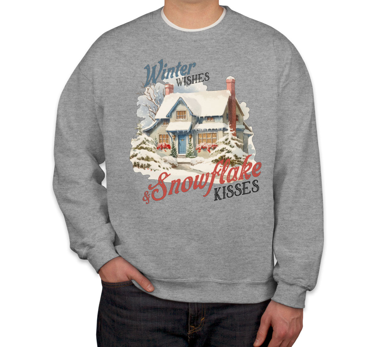 Winter Wishes And Snowflake Kisses Christmas Unisex Sweatshirt