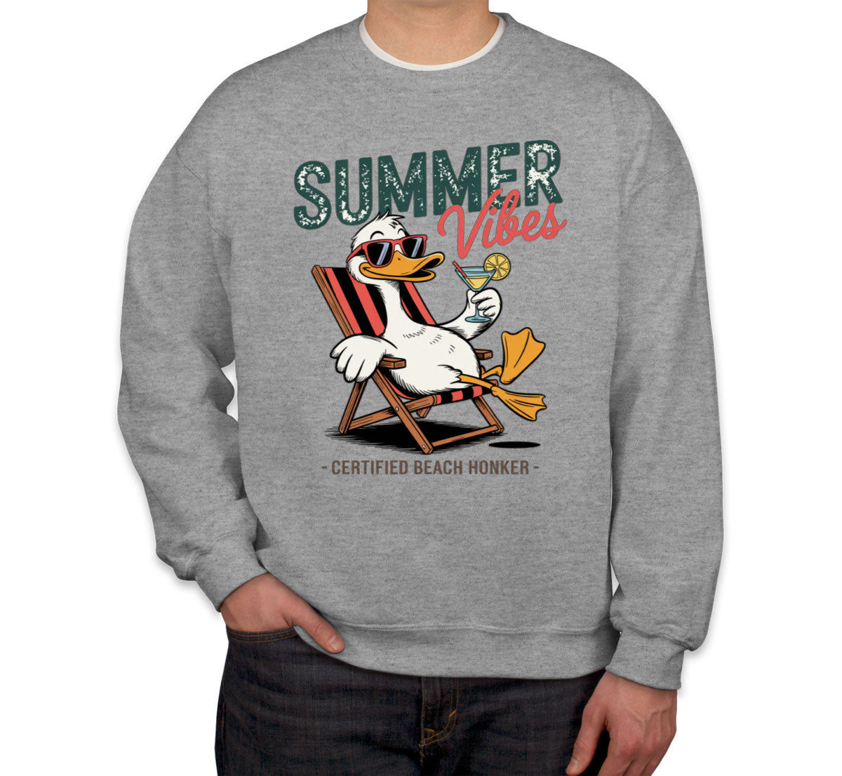 Summer Vibes Funny Duck Unisex Sweatshirt
