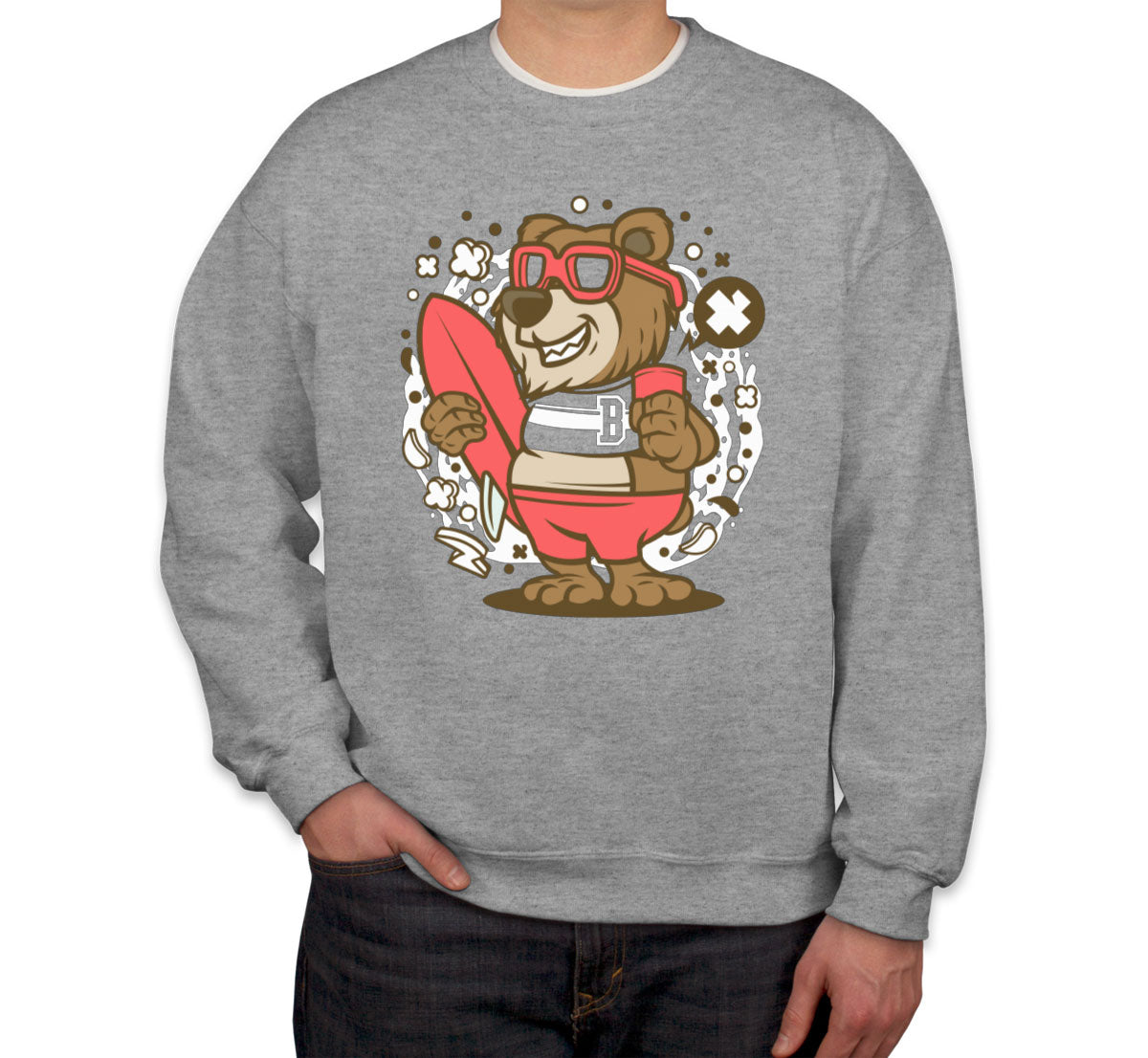 Surfer Bear Unisex Sweatshirt