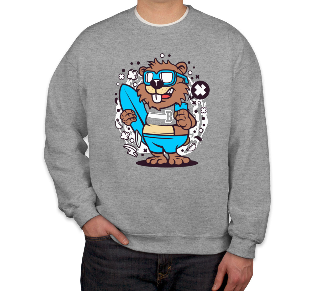 Surfing Beaver Unisex Sweatshirt