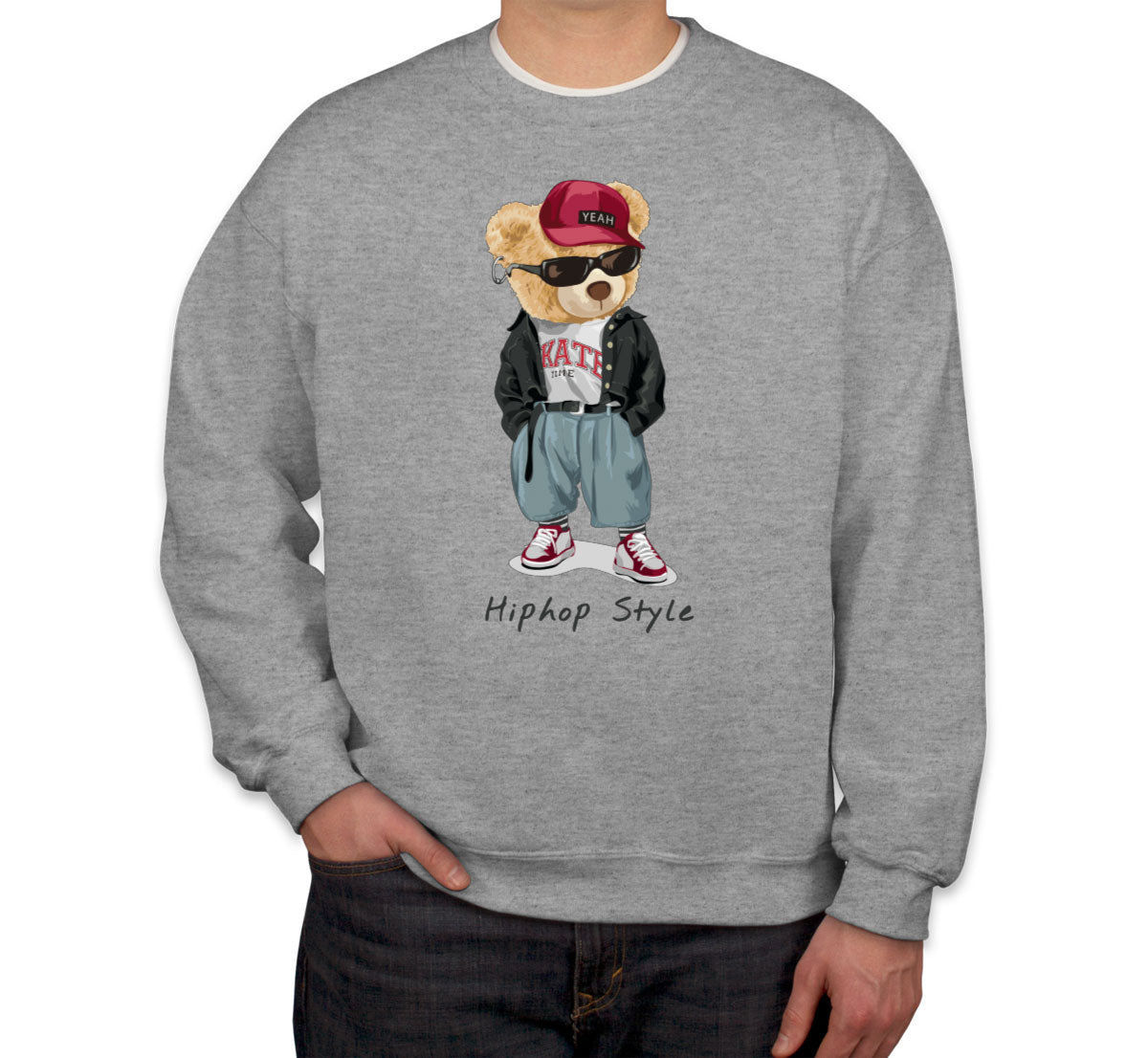 Teddy Bear Hiphop Style Unisex Sweatshirt