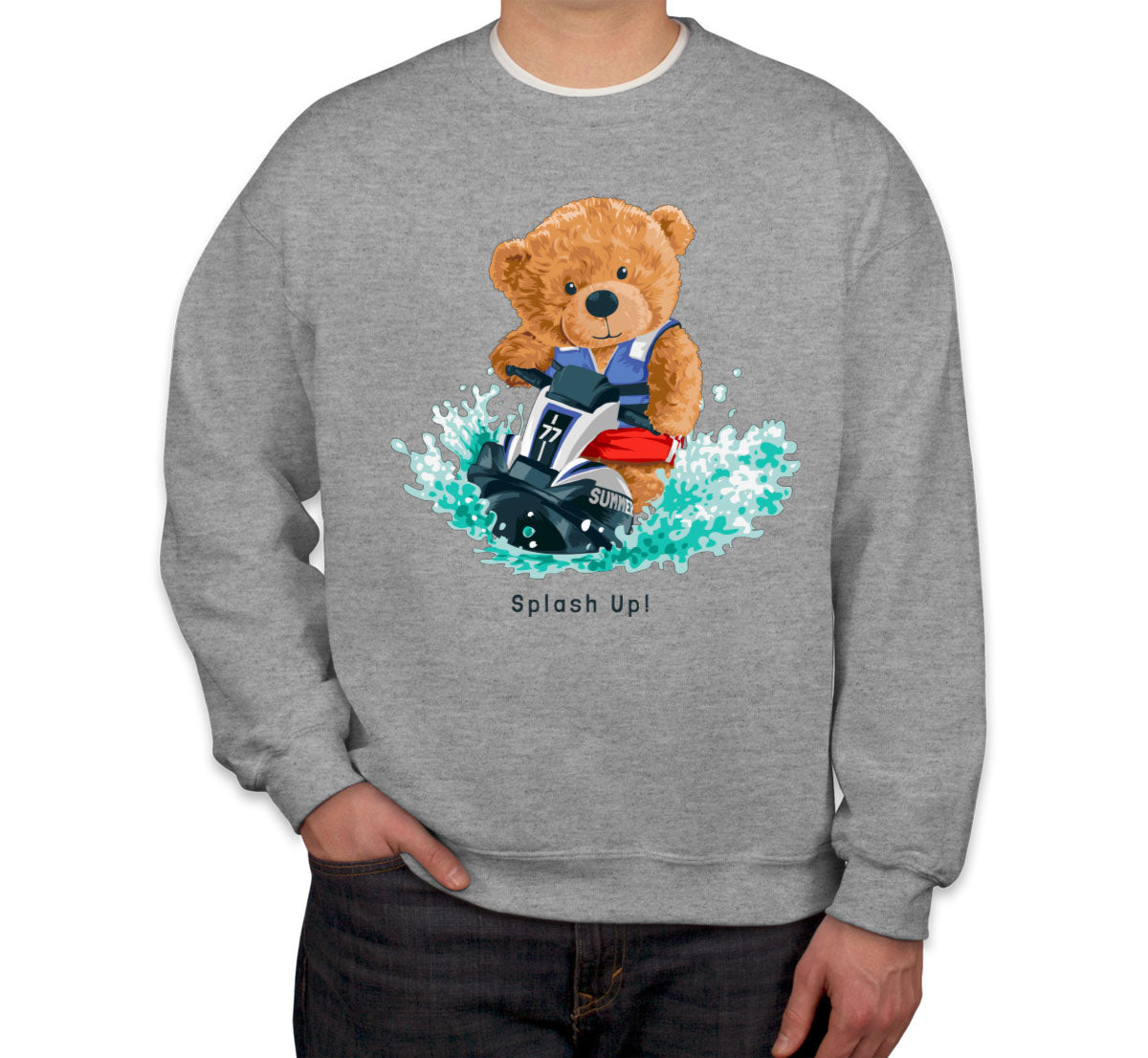 Teddy Bear Jet Ski Unisex Sweatshirt