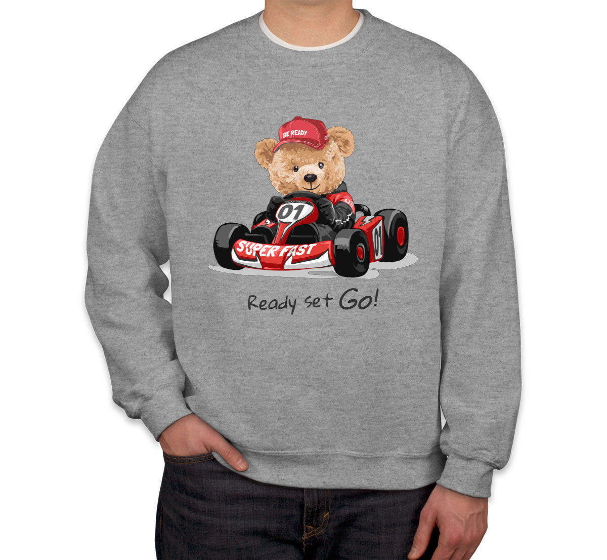 Teddy Bear Racer Unisex Sweatshirt