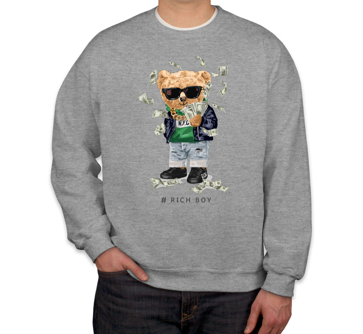 Teddy Bear Rich Boy Unisex Sweatshirt