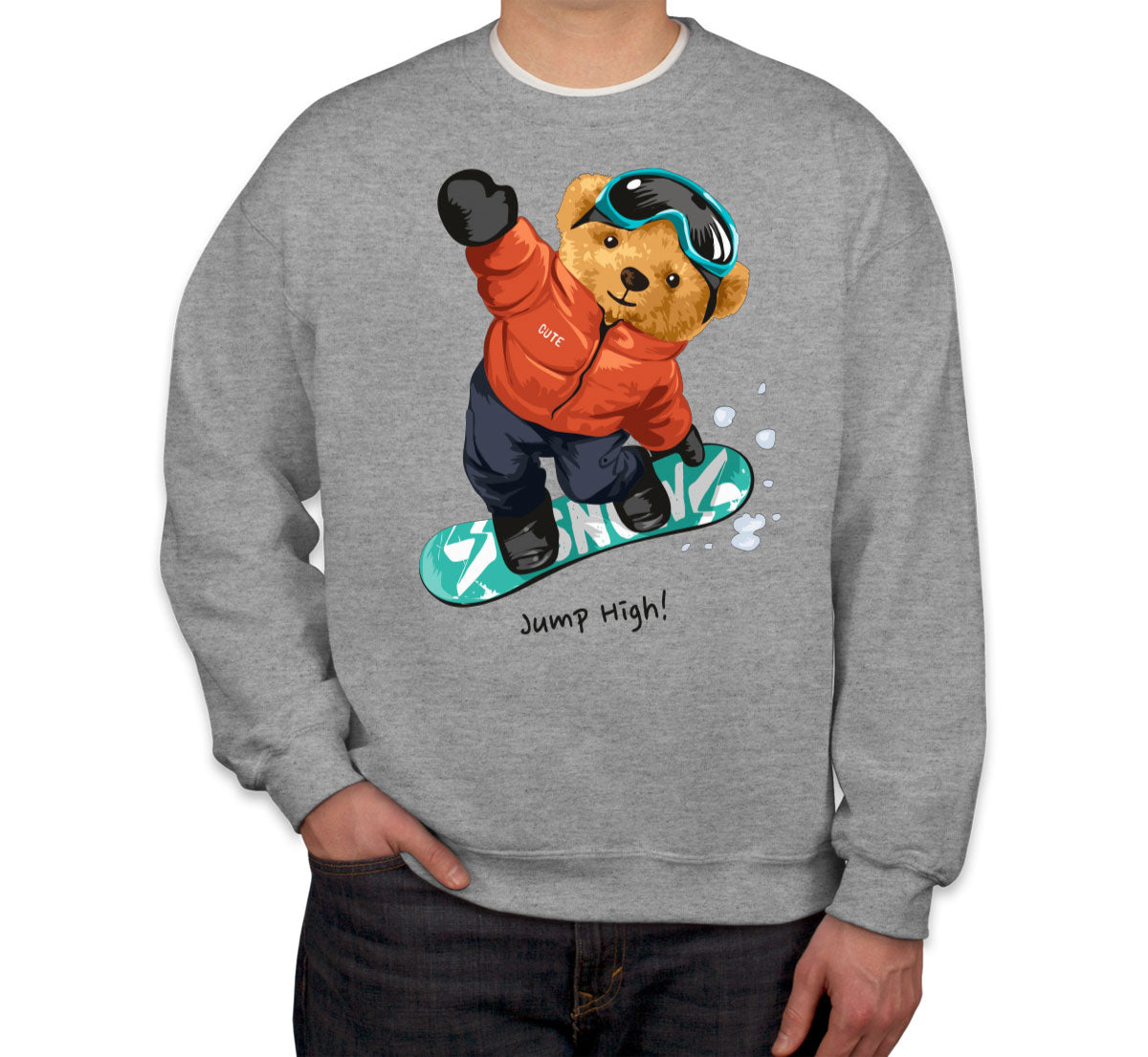 Teddy Bear Ski Board Unisex Sweatshirt