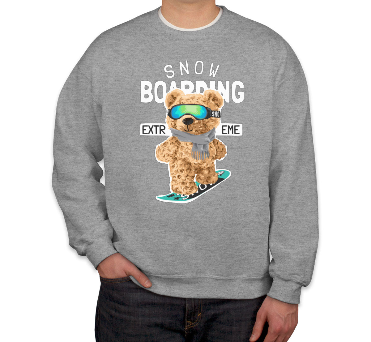 Teddy Bear Extreme Snowboarding Unisex Sweatshirt