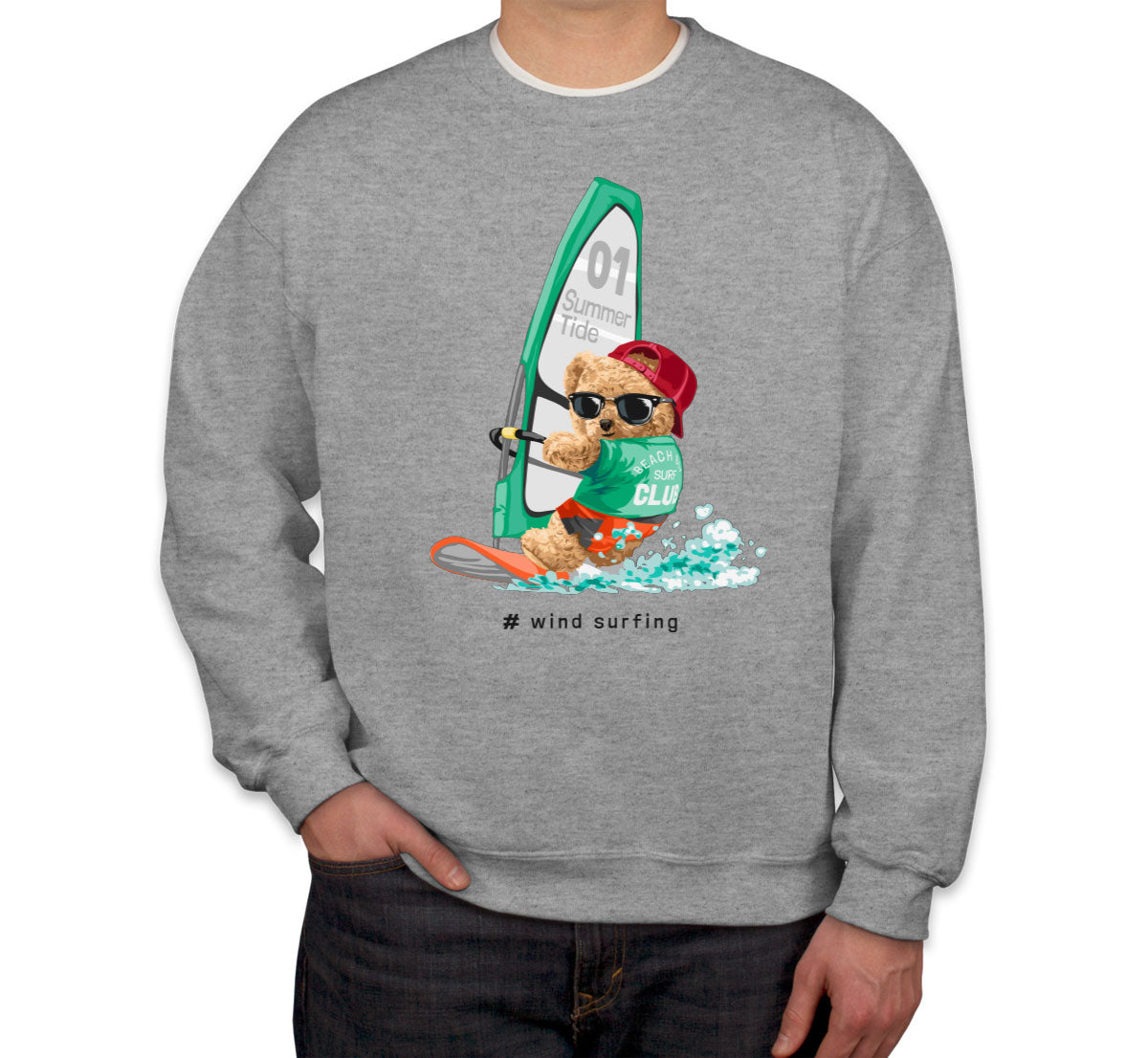 Teddy Bear Surfing Unisex Sweatshirt