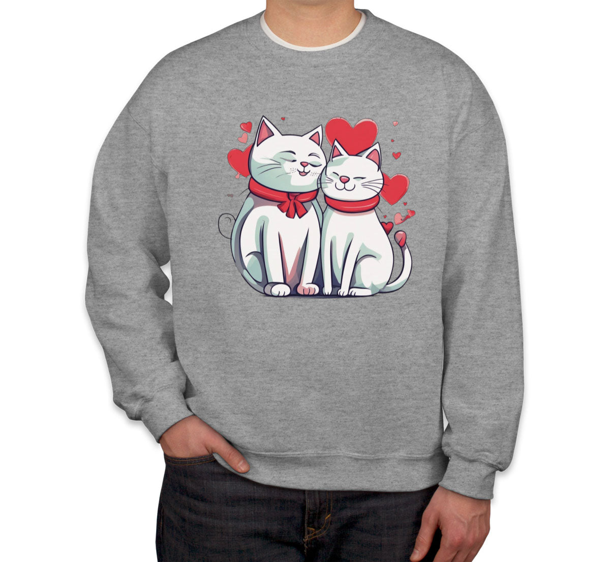 Cute Cat Couples Valentine's Day Unisex Sweatshirt