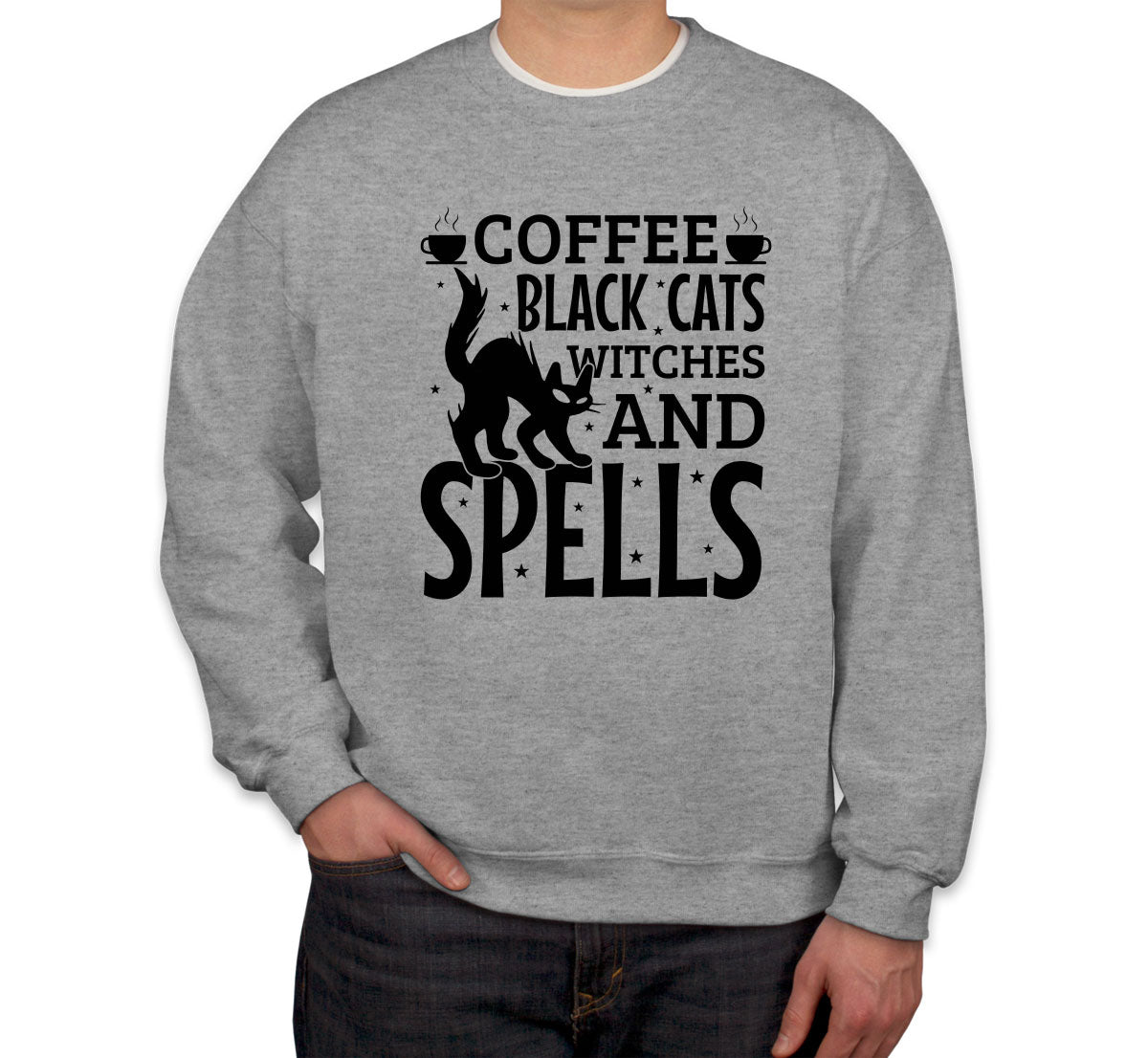 Coffee Black Cats Witches And Spells Halloween Unisex Sweatshirt