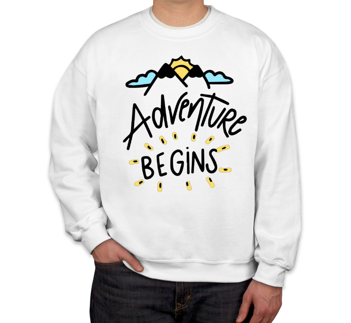 Adventure Begins Camping Unisex Sweatshirt