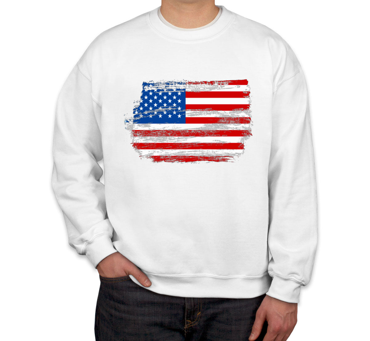 Distressed USA American Flag Unisex Sweatshirt