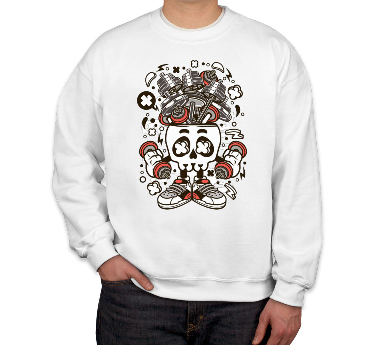 Barbell Skull Head Unisex Sweatshirt