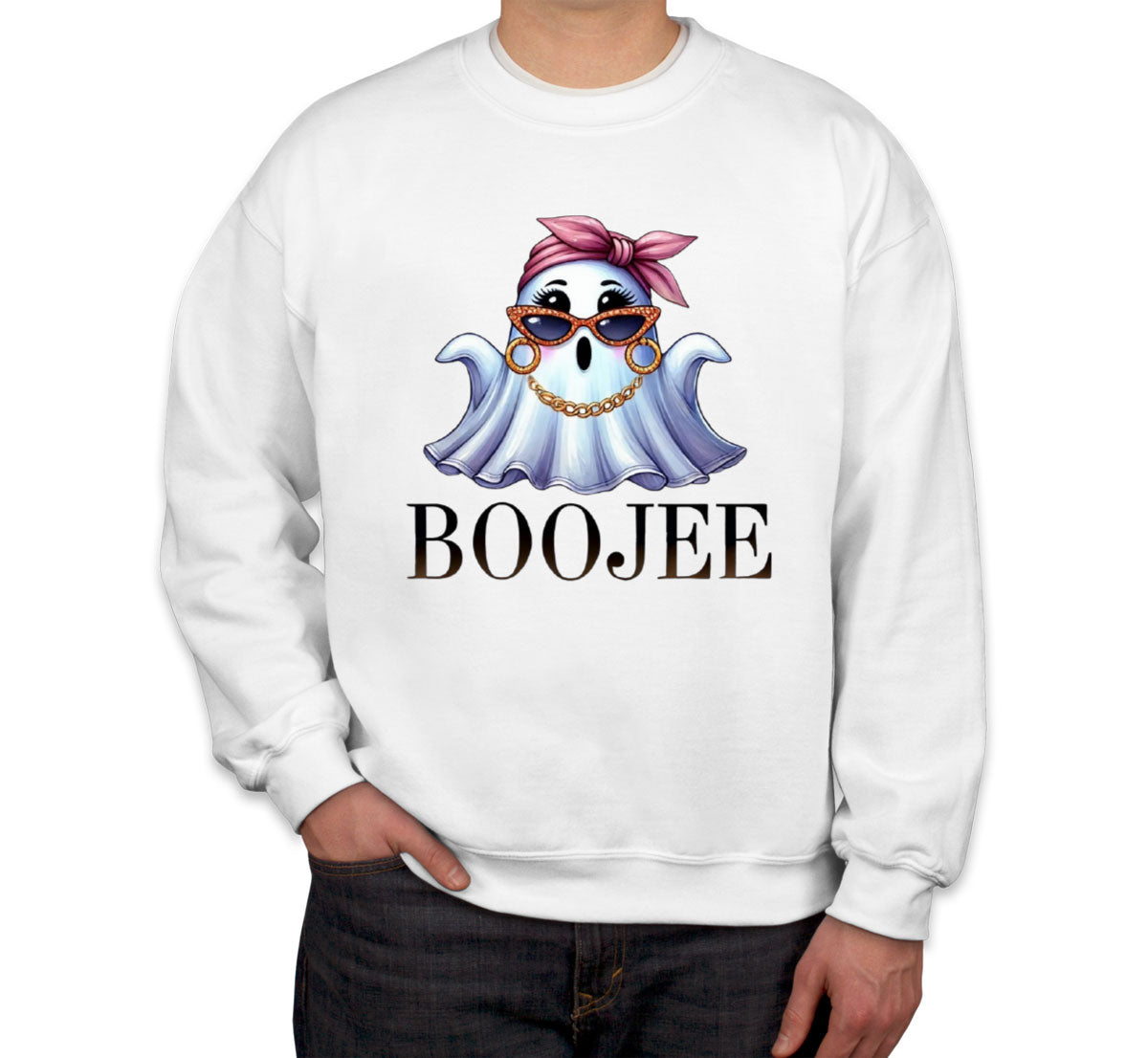 Boo Jee Cute Ghost Halloween Unisex Sweatshirt