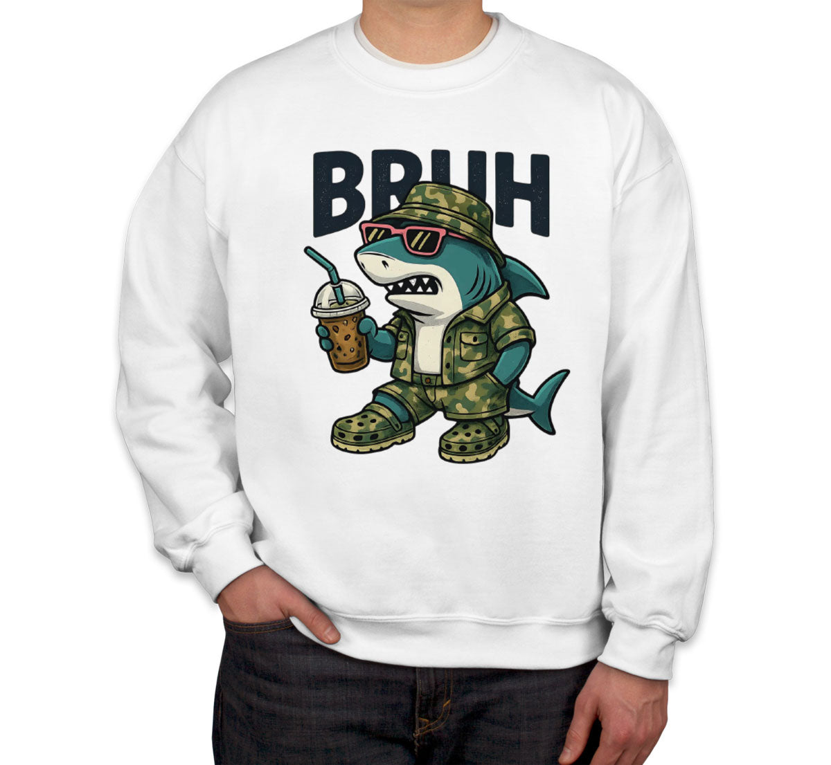 Camo Shark Bruh Hunting Unisex Sweatshirt