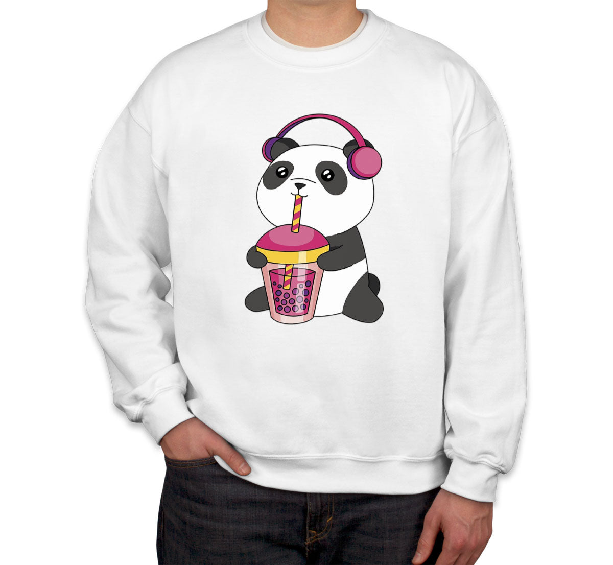 Panda Drinking Bubble Tea Unisex Sweatshirt
