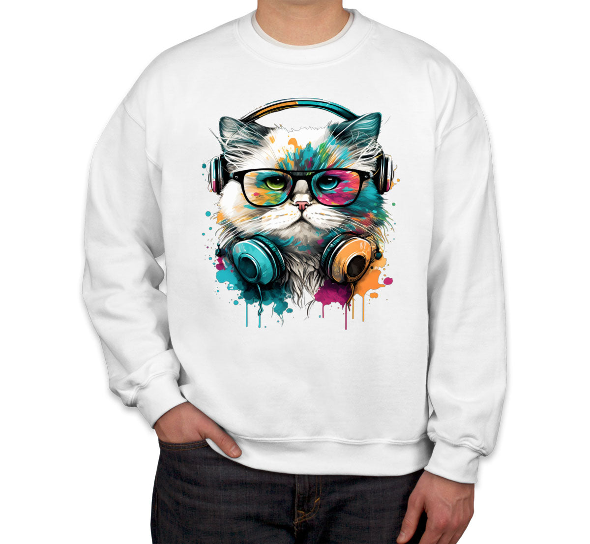 Cat Wearing Glasses Unisex Sweatshirt