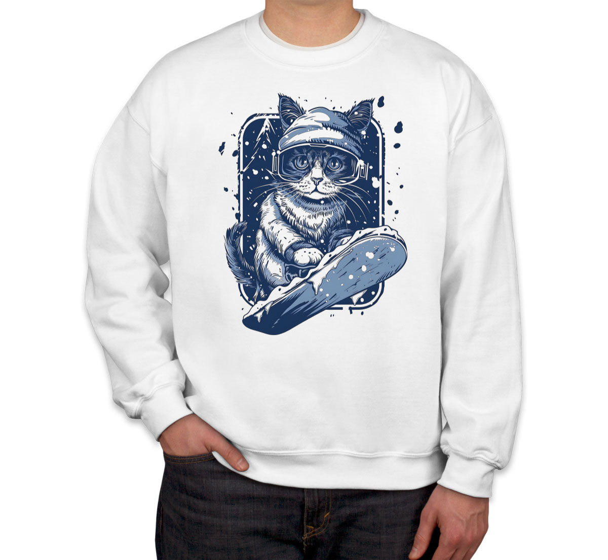 Snowboarding Cat Unisex Sweatshirt