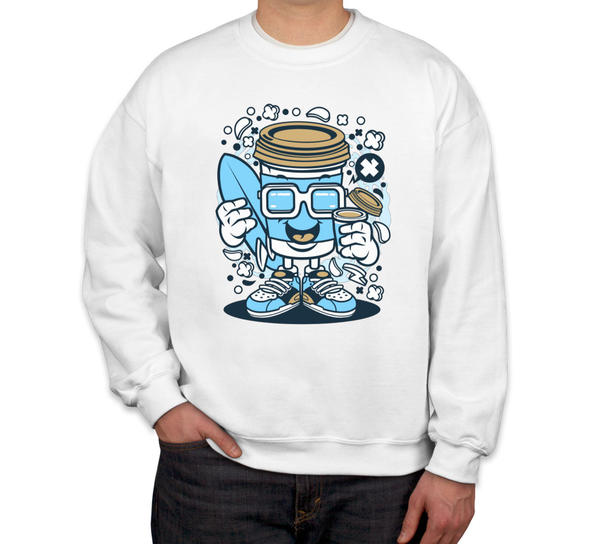 Coffee Cup Surfing Unisex Sweatshirt