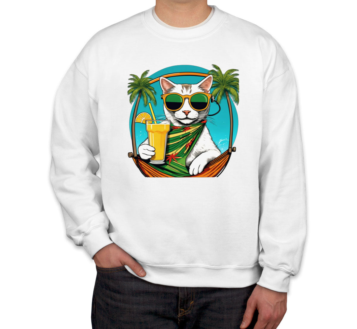Cool Cat With Sunglasses Unisex Sweatshirt