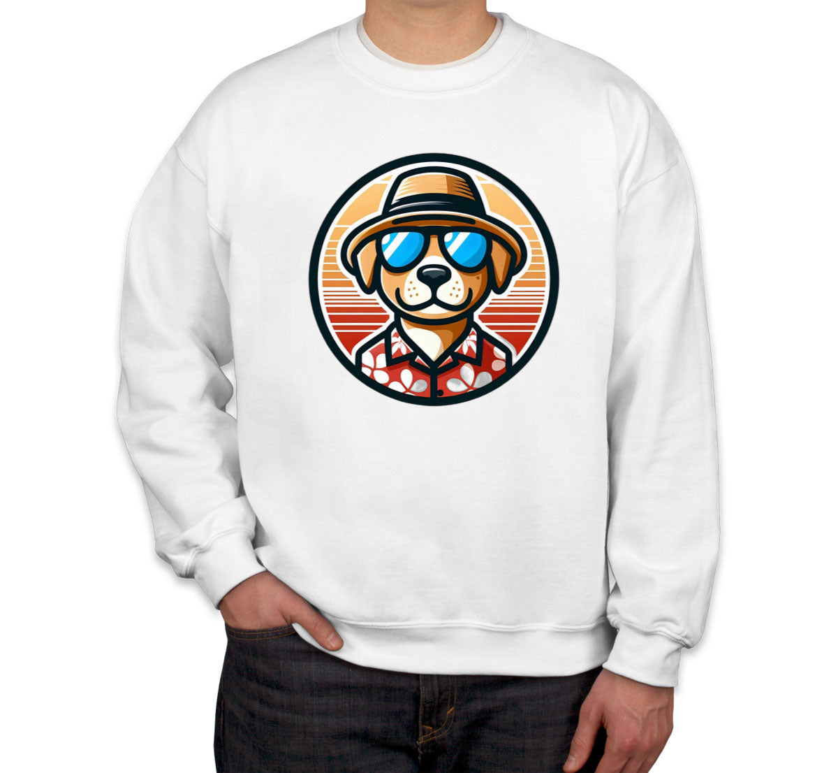 Cool Dog With Hat And Sunglasses Unisex Sweatshirt