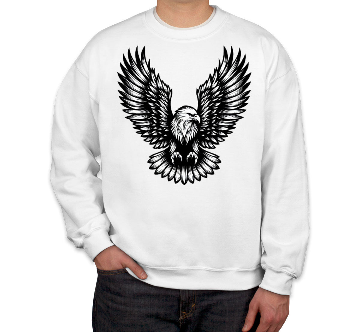 Eagle White And Black Unisex Sweatshirt