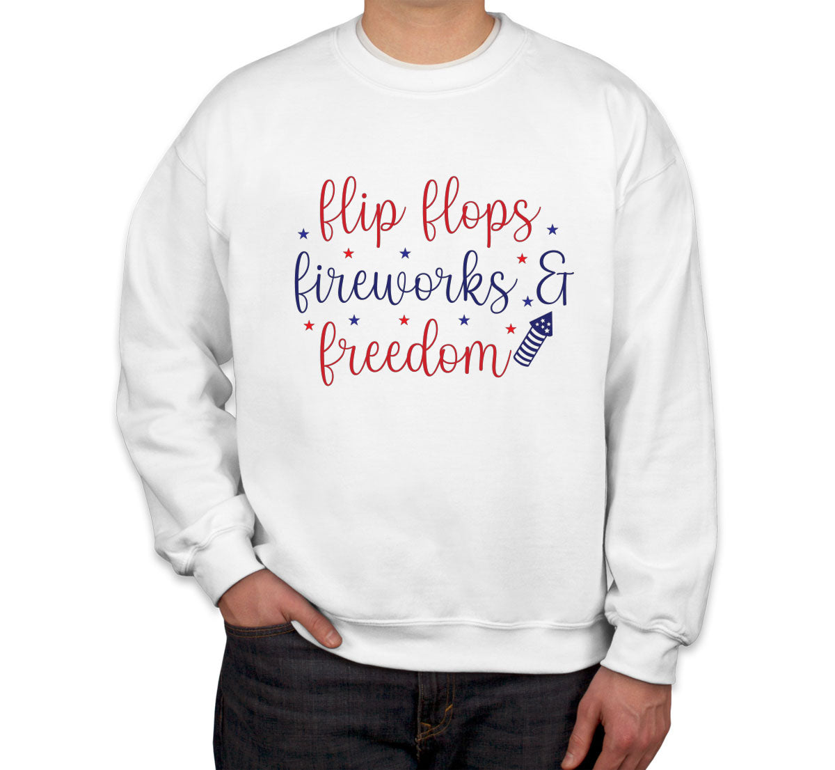 Flip Flops Fireworks And Freedom Patriotic Unisex Sweatshirt