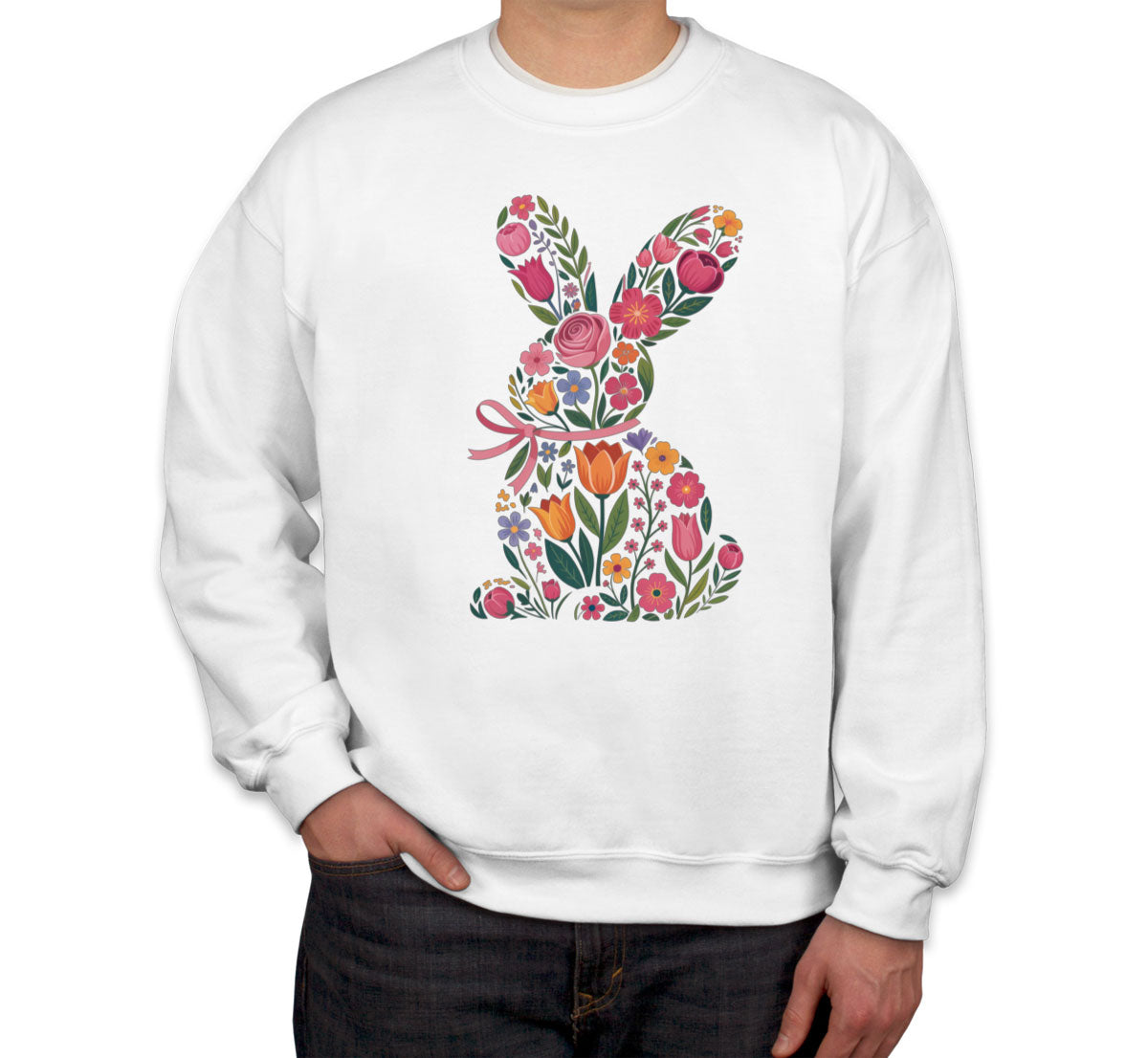 Floral Bunny Easter Unisex Sweatshirt