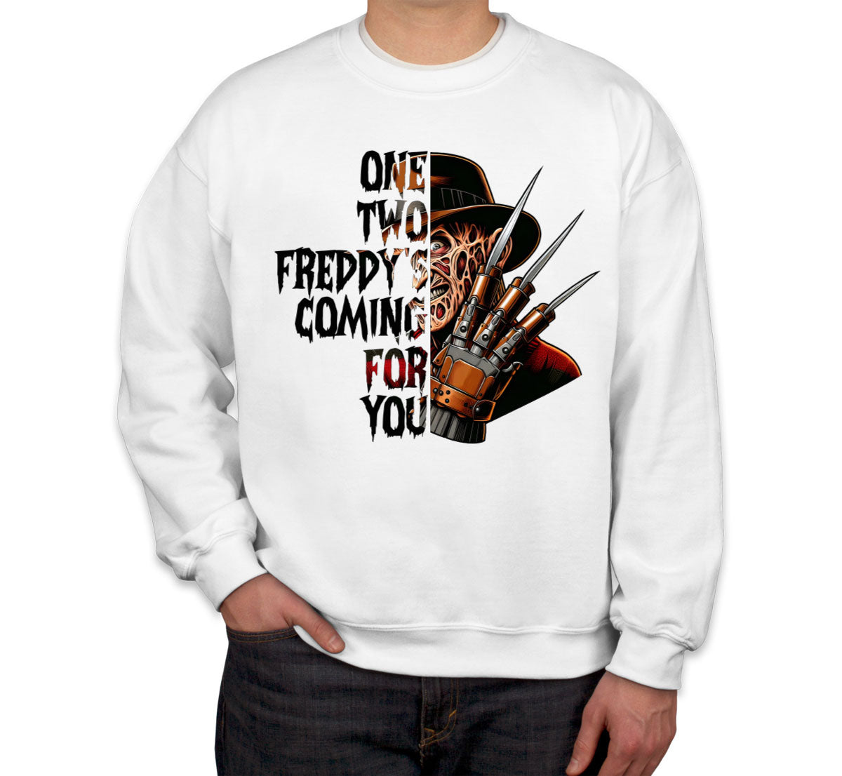 One Two Freddy's Coming For You Halloween Unisex Sweatshirt