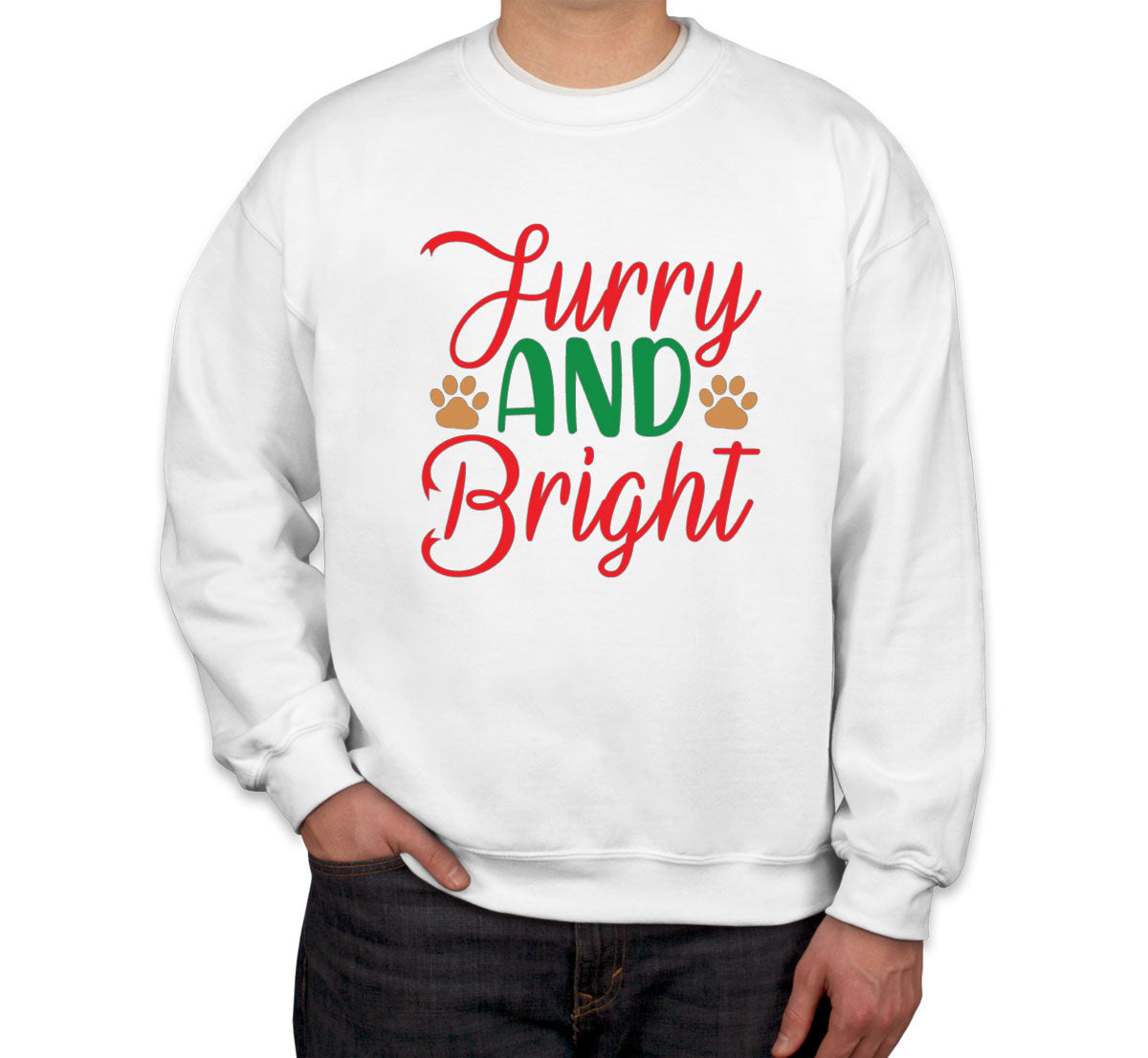 Furry And Bright Dog Paws Christmas Unisex Sweatshirt