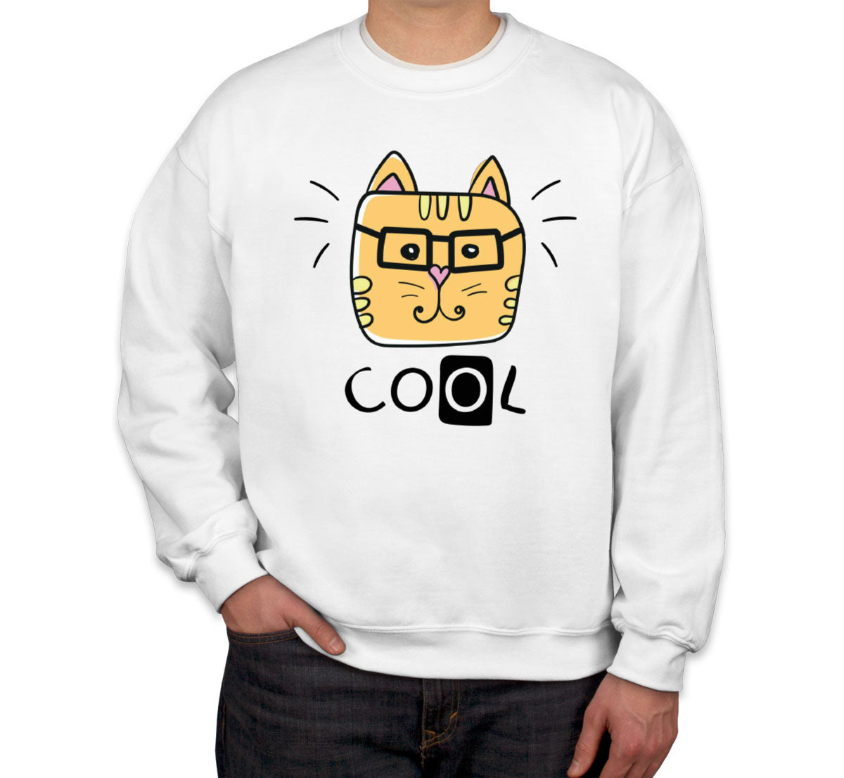 Handdrawing Cool Cat Unisex Sweatshirt