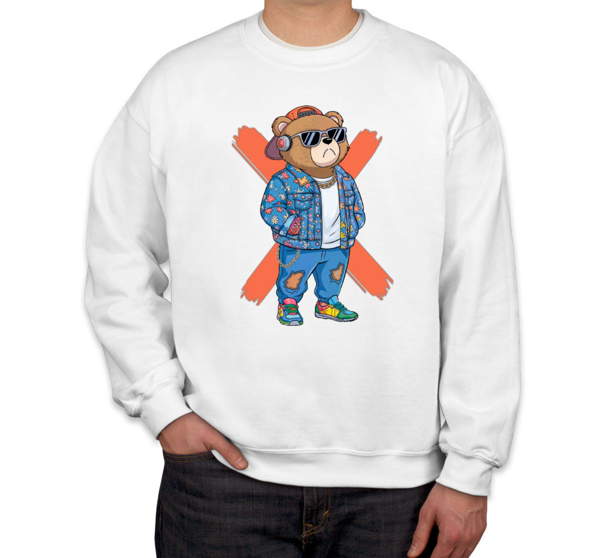 Hipster Teddy Bear Unisex Sweatshirt