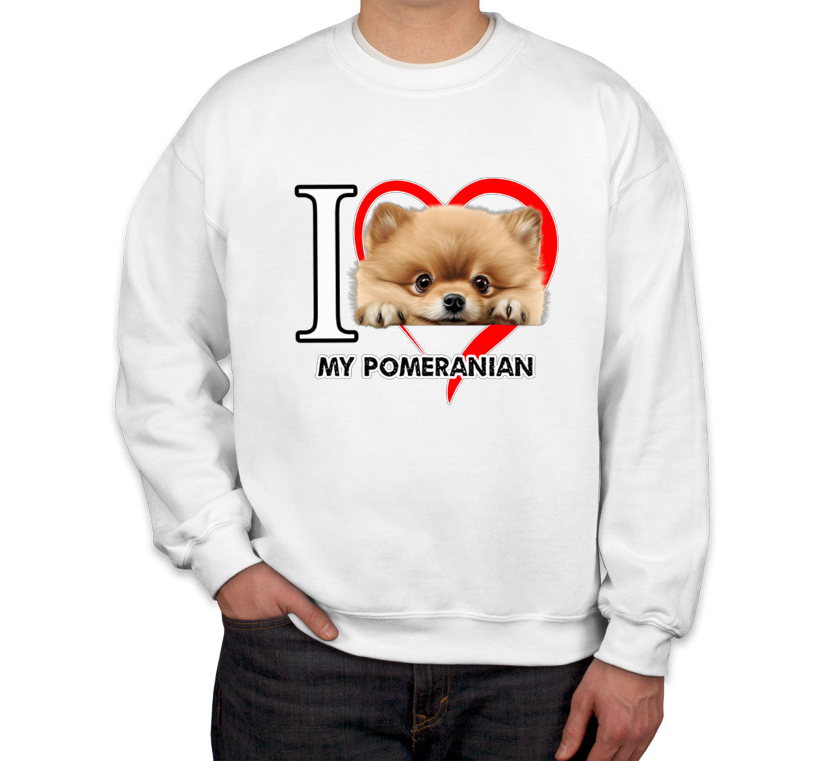 I Love My Pomeranian Dog Unisex Sweatshirt