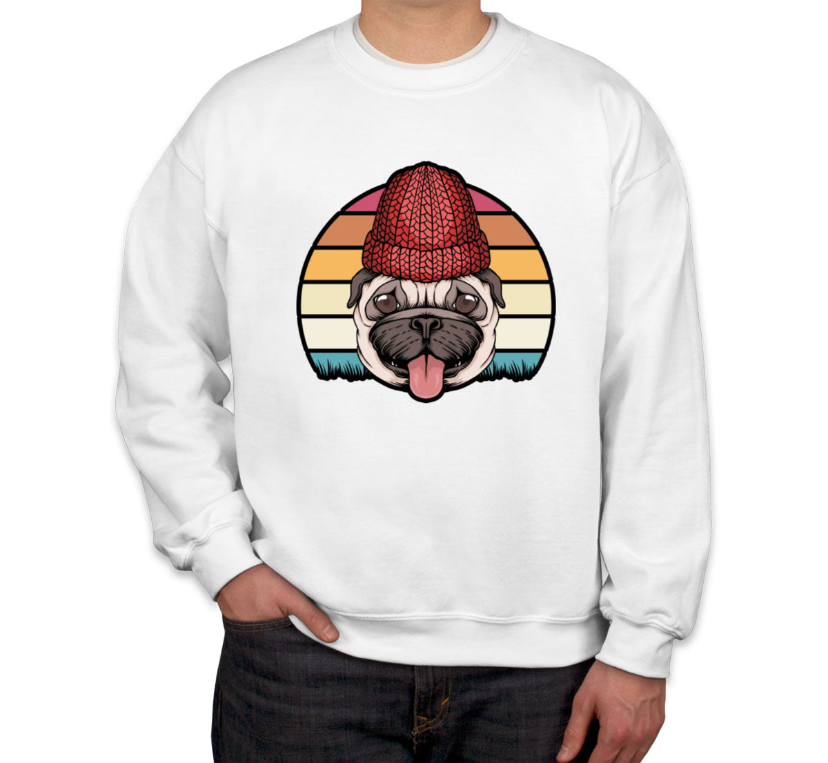 Retro Pug Dog Vintage Unisex Sweatshirt
