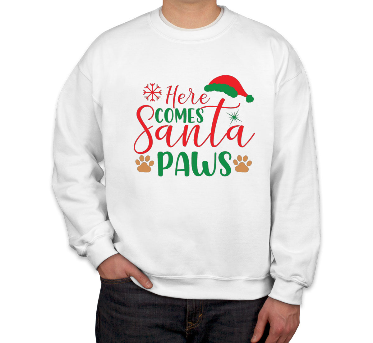 Hear Comes Santa Paws Christmas Unisex Sweatshirt